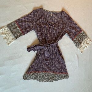 Multicolor Patterned Boho Dress